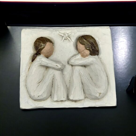 VTG Willow Tree Friendship Wall Plaque by Susan Lordi 2001 Two Friends Demdaco - Picture 2 of 8
